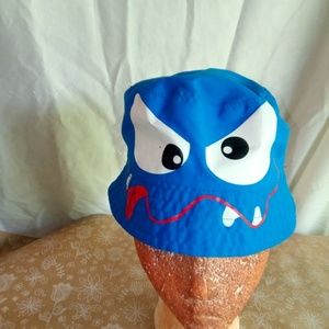 Monster Bucket Blue Nylon Sun / Rain Hat for Kids